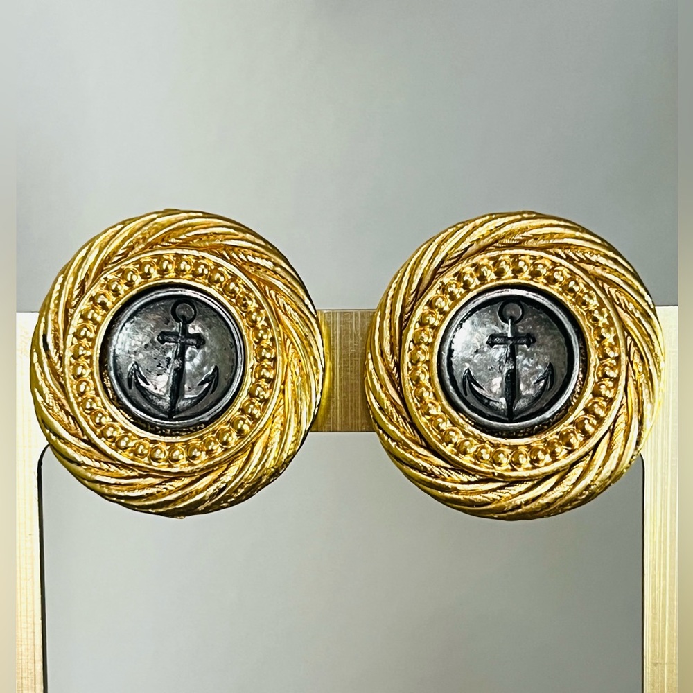 1980s Anchor Nautical clip on earrings ⚓️